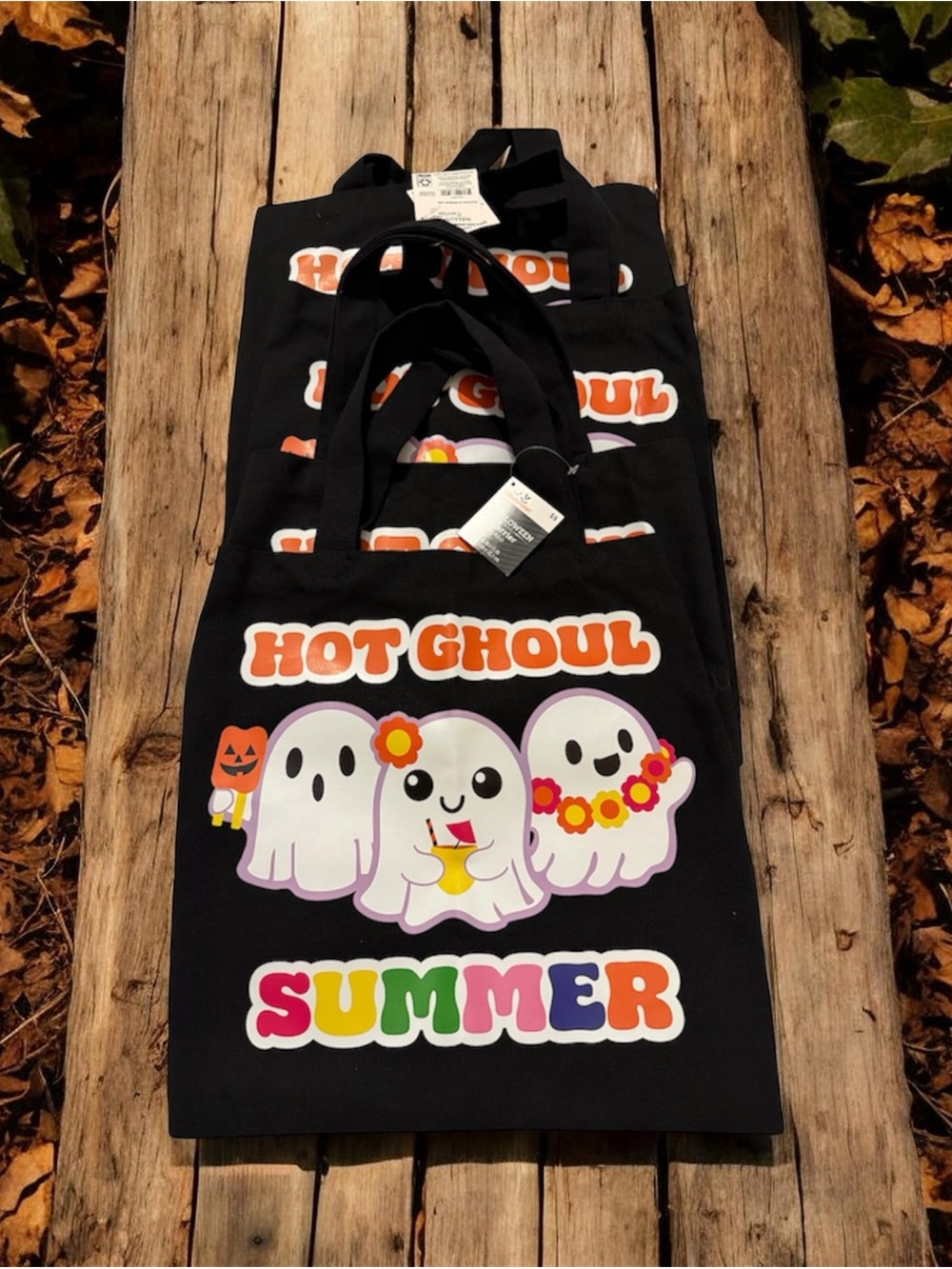 NEW Bundle Four Pack “Hot Ghoul Summer" Black Halloween Tote Costume Accessory